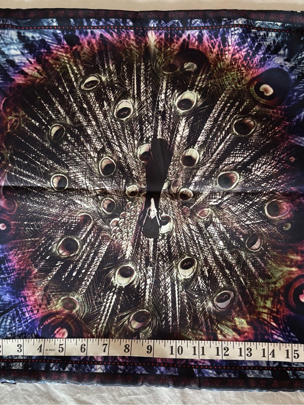 Peacock  Print Square Cushion Cover.